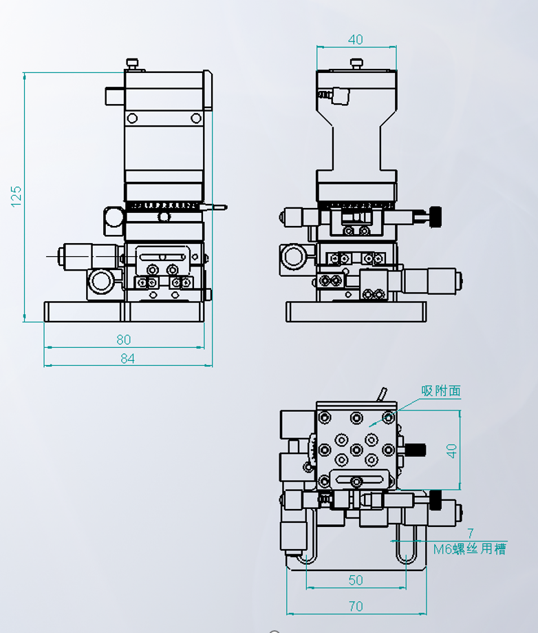 复坦希可调波导吸附夹具 XY轴+旋转 WCC010(图2)